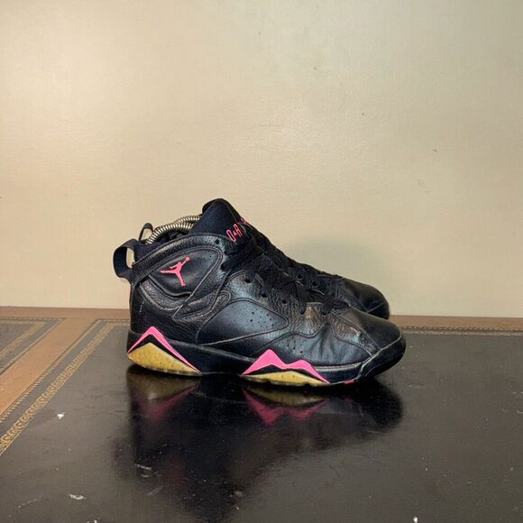 Nike Air Jordan 7 Retro Hyper Pink Black 442960-018 Gs Gradeschool Girls 5.5Y - Picture 1 of 5